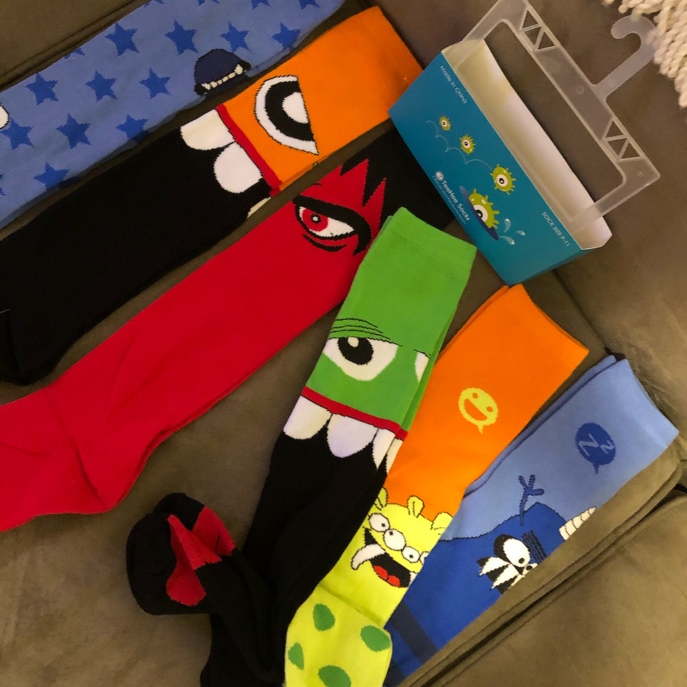 Happy October! 6 Knee High Monster Socks!